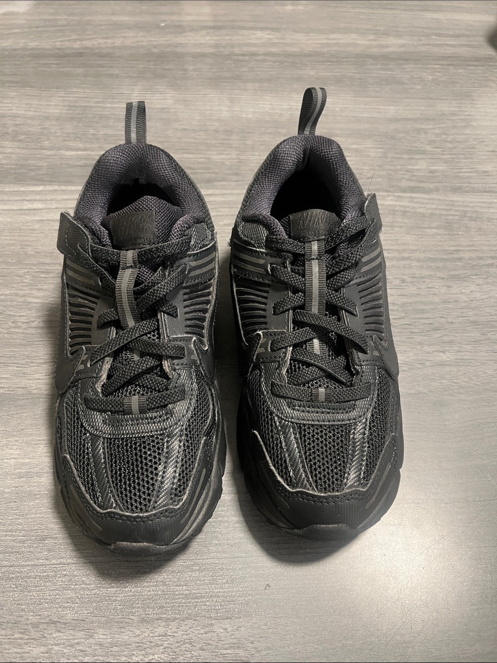Nike Kids Black Athletic Sneakers with Hook-and-Loop Strap